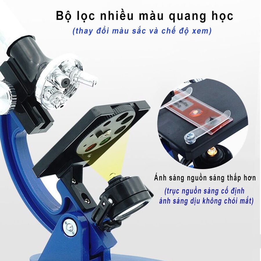 Kính hiển vi sinh học 100x -1200x phóng đại cao dành cho học sinh - kính hiển vi quang học cho trẻ em