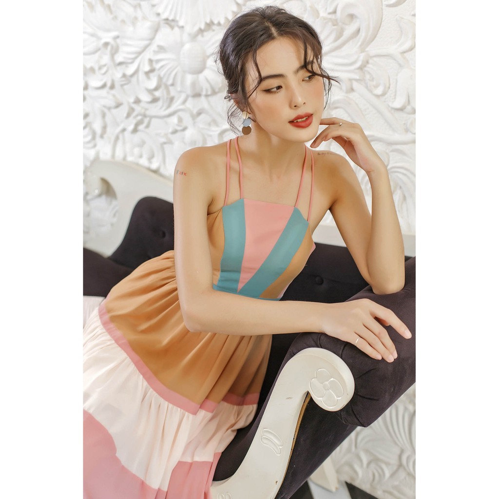 [Mã SKAMSALEP6 giảm 10% tối đa 100K đơn 150K] SÒ VINTAGE - KIRA Đầm xoè phối màu | BigBuy360 - bigbuy360.vn