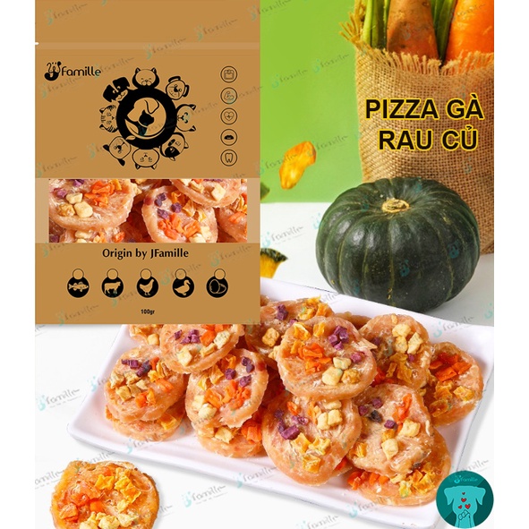 Treat Thưởng Giàu Đạm Chó Mèo JFAMILLE, Ức Gà Cuộn Thập Cẩm, Món Ngon Giàu Dinh Dưỡng. JF195