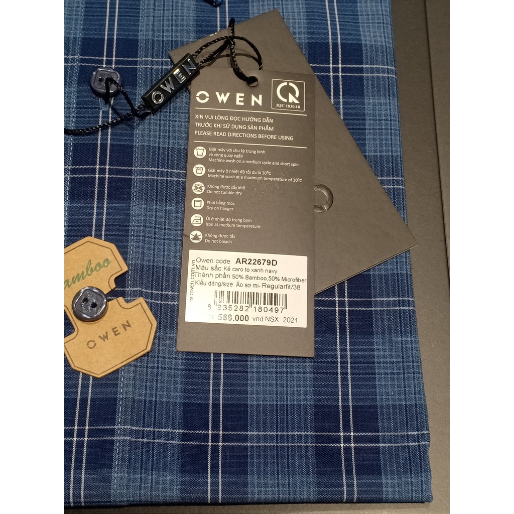 Áo sơ mi owen dài tay kẻ ô - 22679