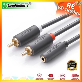 Cáp Audio 3.5mm âm ra 2 RCA dương dài 20cm UGREEN 10561