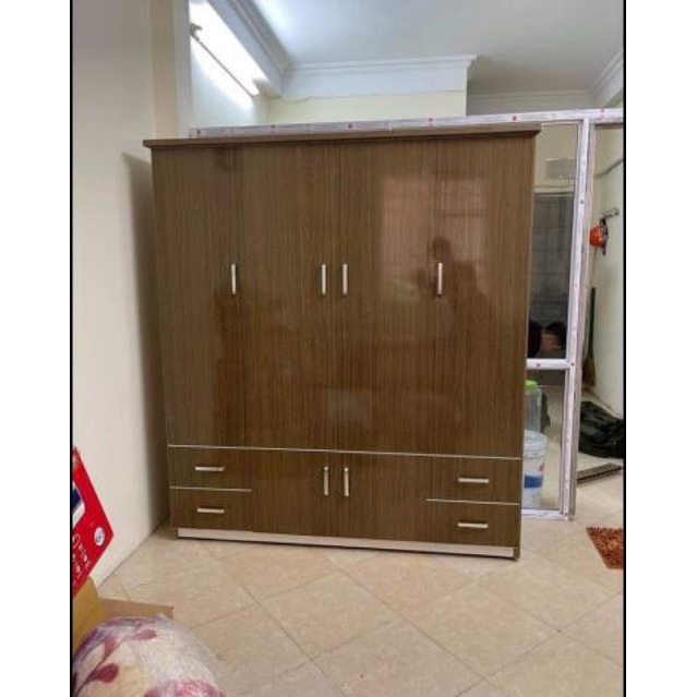 Tủ quần áo nhựa 4 cánh  có kệ để đồ chống cong vênh mối mọt bảo hành 2 năm 185 x 165 x 45 cm - Tủ Nhựa Hoa Sen