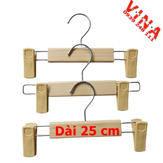 Móc gỗ treo quần áo - mẫu móc kẹp gỗ quần trẻ dài 25cm