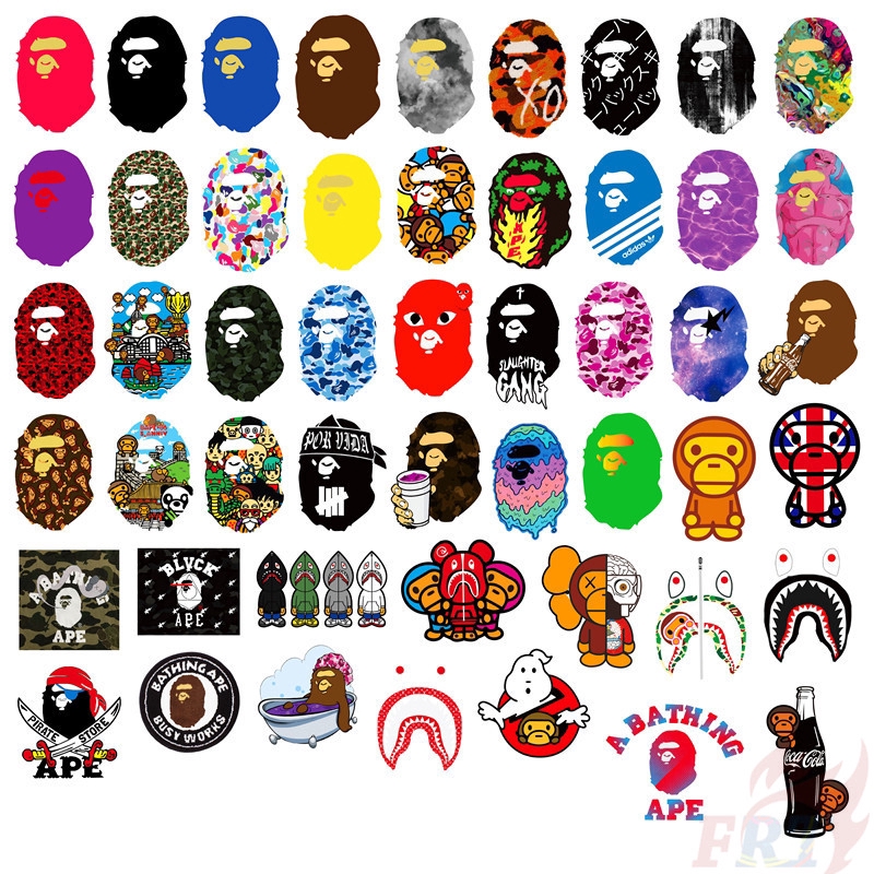 ❉ BAPE AAPE Harajuku Stickers ❉ 50Pcs/Set DIY Luggage Laptop Skateboard Decals Doodle Stickers