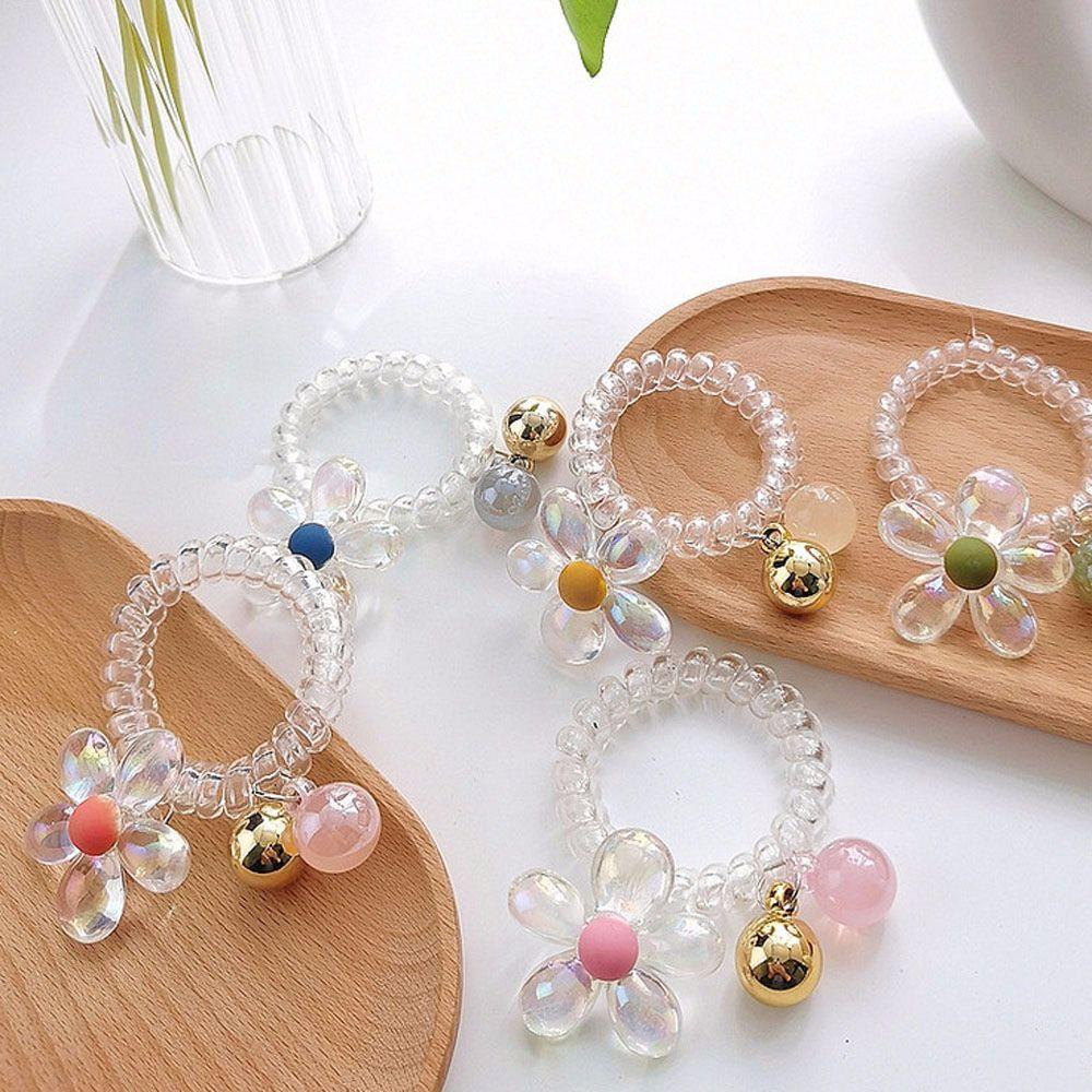 Dây Cột Tóc Co Giãn Hình Cực Quang Dễ Thương|Dây Buộc Tóc Đính Hoa Xinh Xắn Cho Nữ