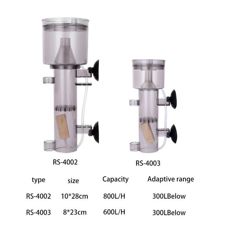 RAN Mini Aquarium Marine Fish Coral Tank Internal Hang on Air Driven Protein Skimmer with Wood Air Stone Tubing