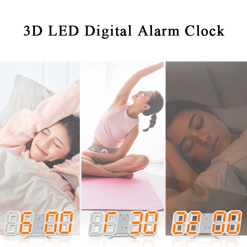 Đồng Hồ LED 3D Kỹ Thuật Số Dạ Quang Để Bàn Có Thể Điều Chỉnh Độ Sáng