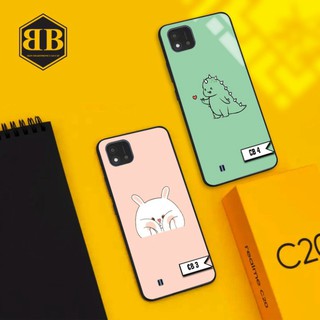 Ốp lưng kính cường lực Realme C20 in hình đáng yêu