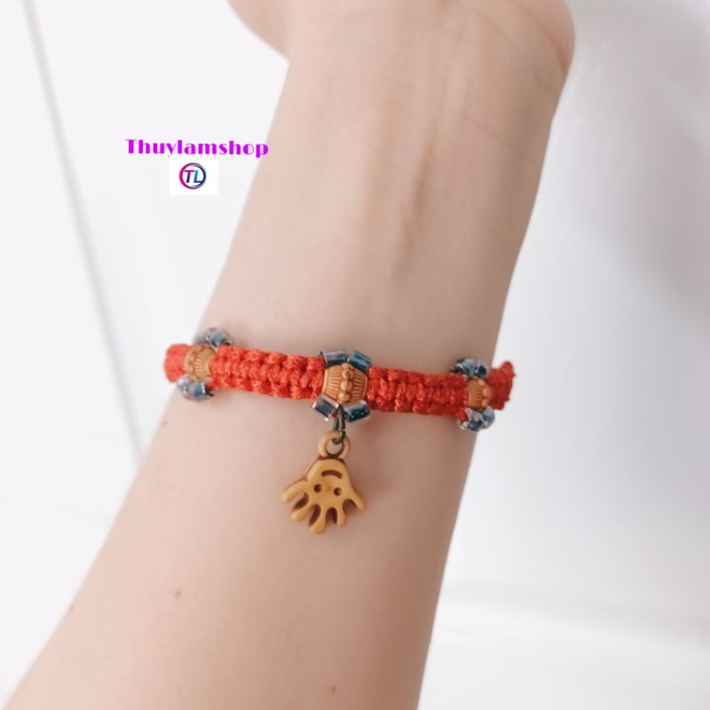 Lắc tay chỉ đỏ romantic may mắn bình an mic họa tiết ngẫu nhiên xinh xắn