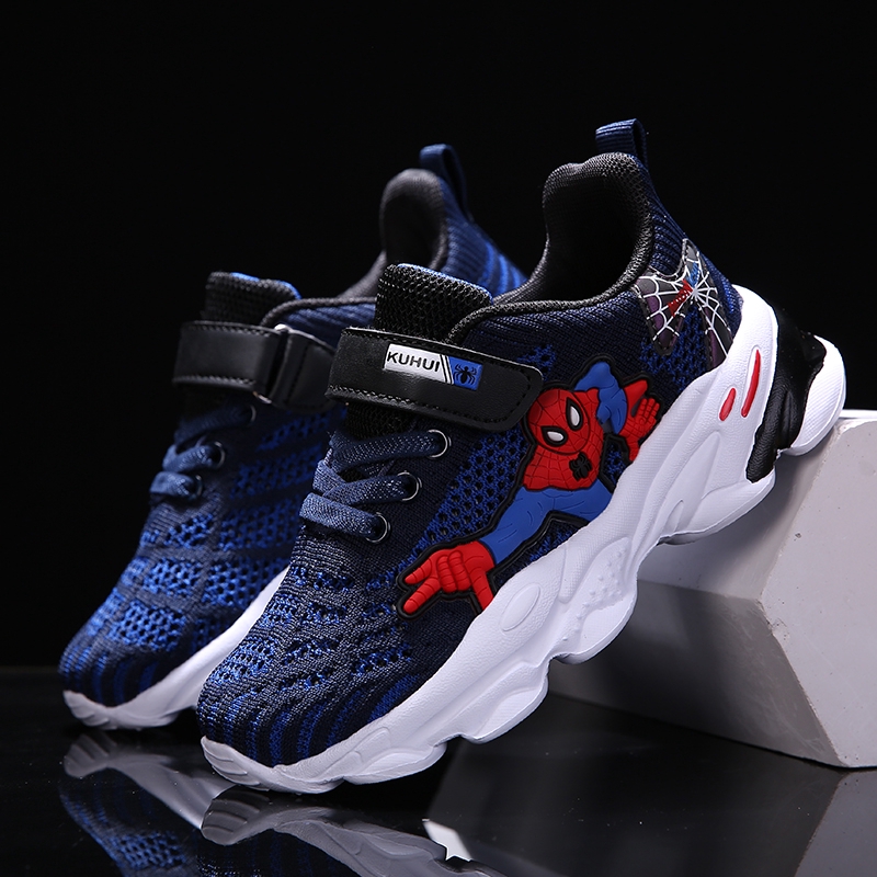 Giày Thể Thao Siêu Nhẹ Thoáng Khí Hình Người Nhện Hàng Mới 2020 Cho Bé Trai