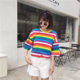 HỖ TRỢ SHIP - ÁO THUN CẦU VỒNG NỮ OVERSIZE
