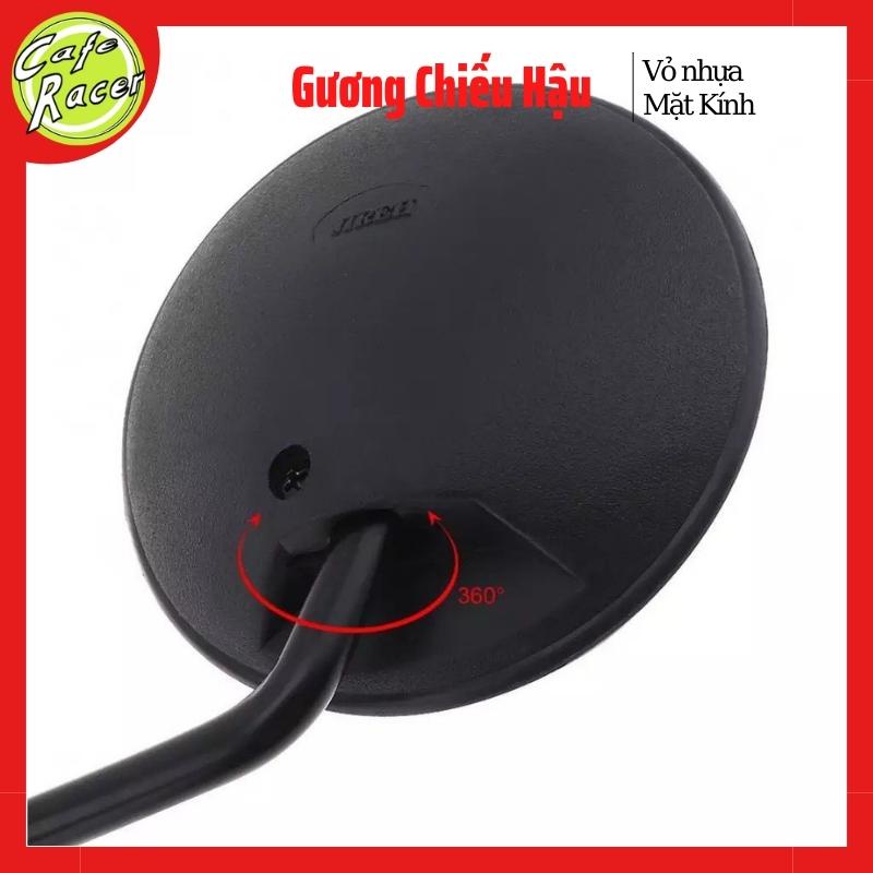 Gương chiếu hậu tròn chân chữ S gắn xe máy độ Tracker Cafe racer xoay 360 độ giá 1 chiếc