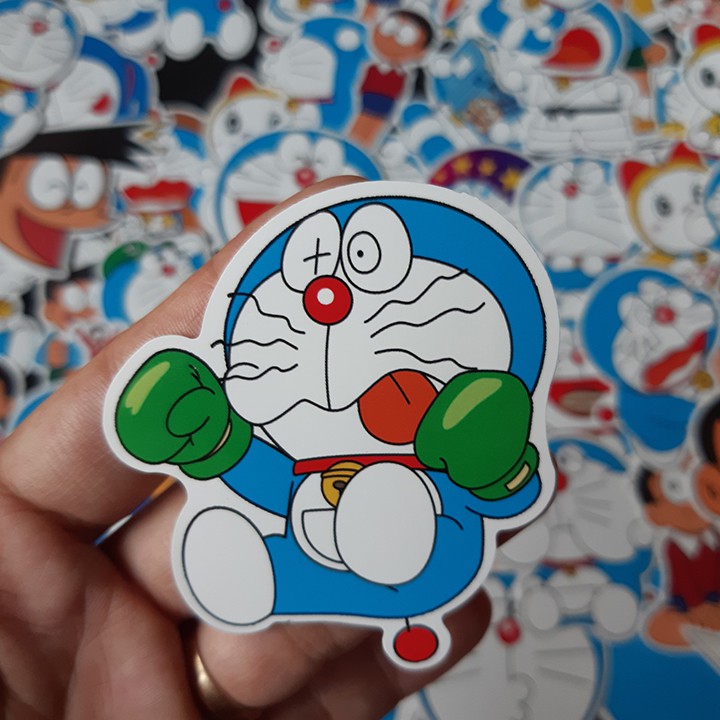 Bộ Sticker dán cao cấp chủ đề DORAEMON - Dùng dán Xe, dán mũ bảo hiểm, dán Laptop...