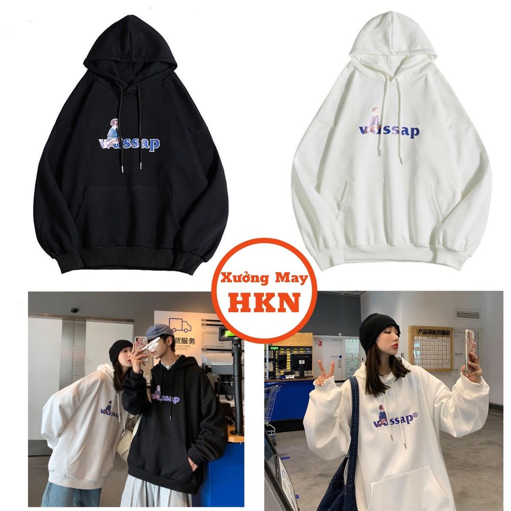 Áo Hoodie Quốc Dân Nam Nữ  In Logo Wassap Mã 695 Xưởng May HKN