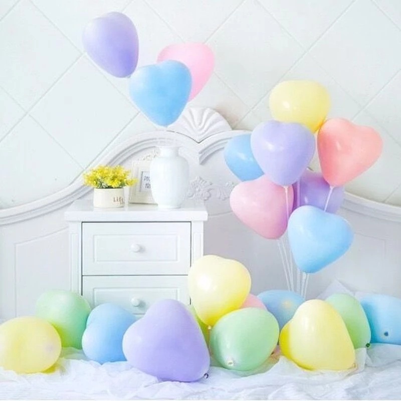 Bộ 10 Bong Bóng Trái Tim Trang Trí Tiệc Cưới