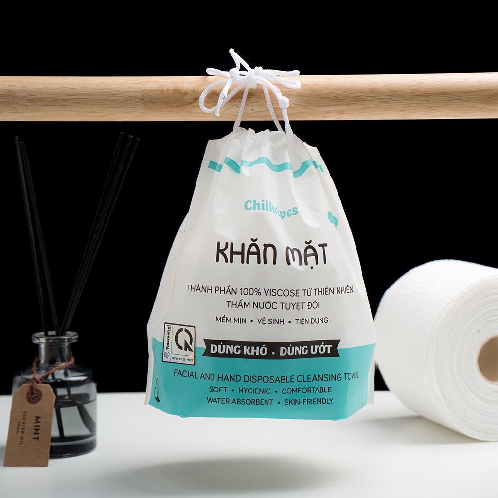 Combo 2 khăn mặt khô Chillwipes lau khô, lau ướt - Khăn tẩy trang, cuộn bông tẩy trang dùng một lần | BigBuy360 - bigbuy360.vn