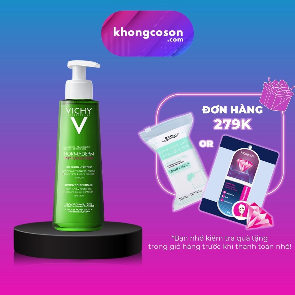 Sữa Rửa Mặt Dạng Gel Làm Sạch Sâu Giảm Bã Nhờn Vichy Normaderm Phytosolution 200-400ml - Khongcoson