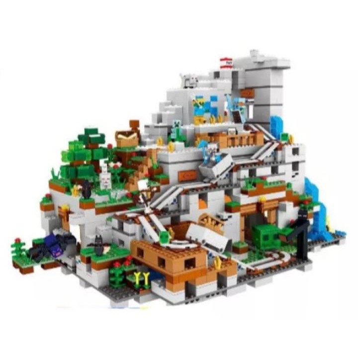 Lego lắp ráp-Chuỗi lego Minecraft xếp hình My world mã10735 xếp hình Hang Động Trong Núi (2886 chi tiết)