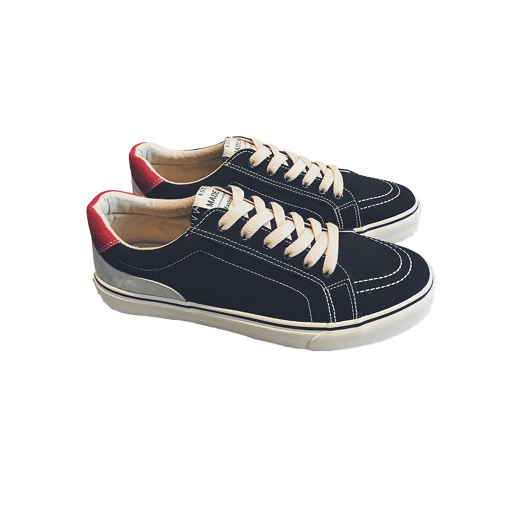 Giày Thể Thao Nam Vans Đen, Thân Vải Đế Cao Su Êm, Bền Đẹp, Hót Treand 2021 - Mã m5566