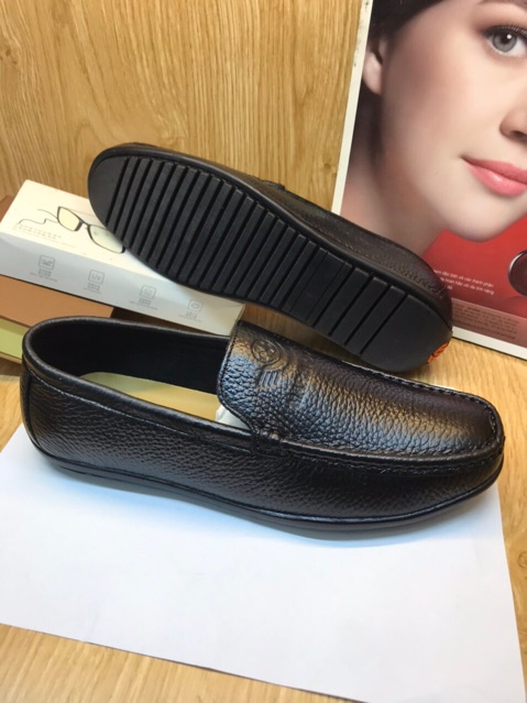 ⚡️Siêu Phẩm- Free Ship⚡️ Giày Nam Lười Da Bò Thật- Tặng Lót Giày Da⚡️ | BigBuy360 - bigbuy360.vn