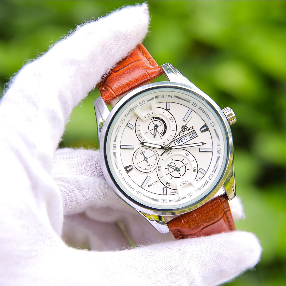 Đồng hồ nam 6 kim CADN3051 phong cách Ý dây da mặt tròn hiển thị 2 lịch ngày tháng – Thiết kế sang trọng – Lịch lãm