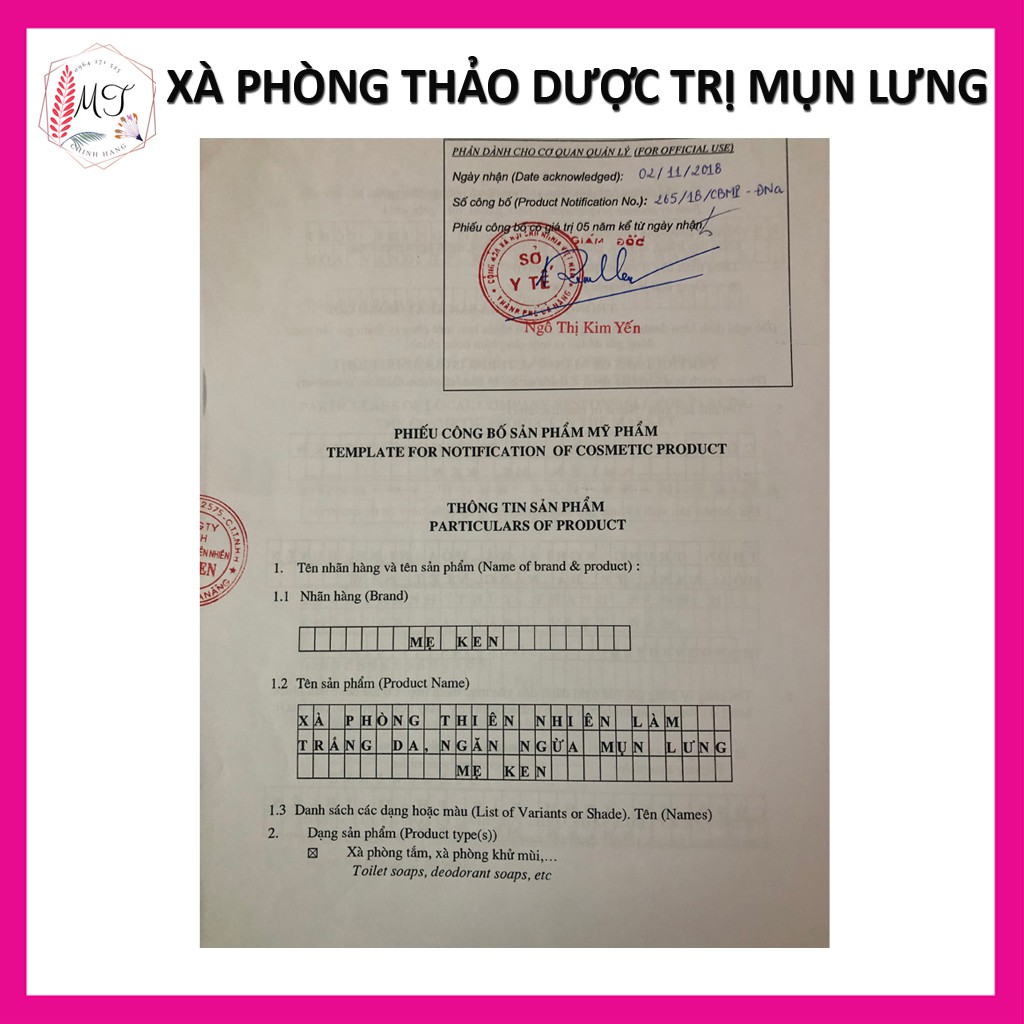 Xà Phòng Thảo Dược Sạch Mụn Lưng Mẹ Ken 120gr - Xà Bông Cải Thiện Thâm Mông, Hôi Nách Và Trắng Da