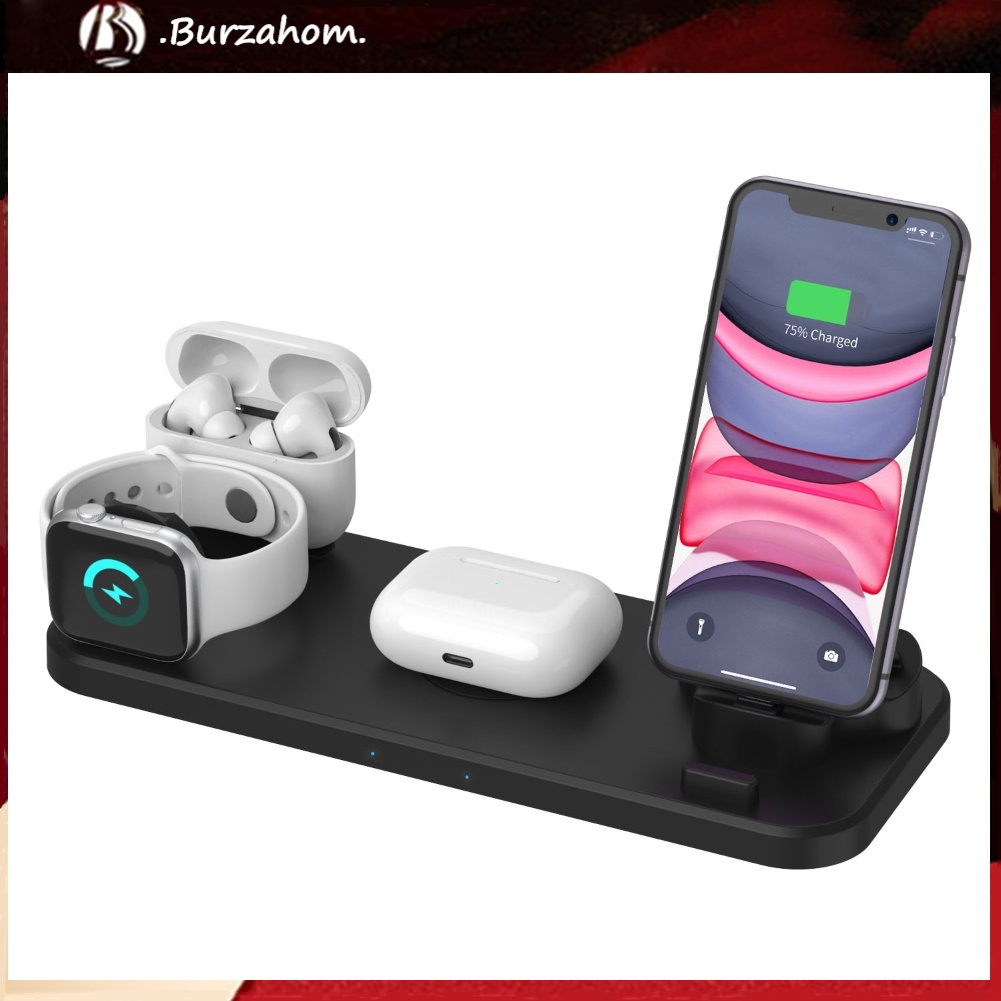 Đế Sạc Nhanh Không Dây 6 Trong 1 Có Thể Gập Lại Được Tiện Dụng