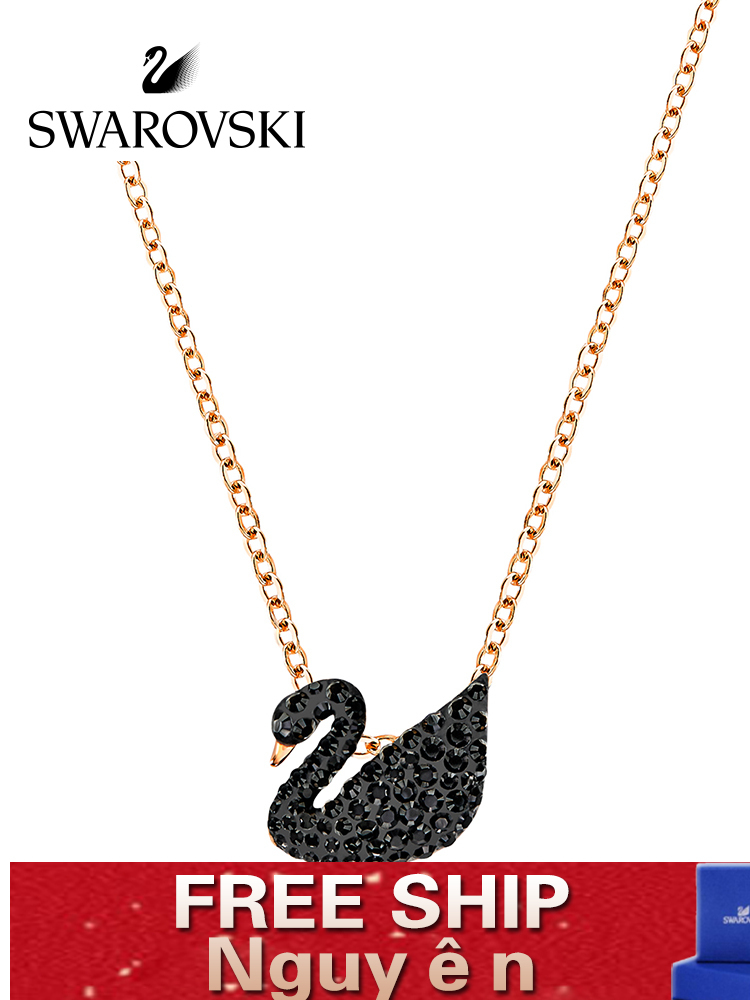 FREE SHIP Dây Chuyền Nữ Swarovski ICONIC SWAN Black Swan Fashion Classic Necklace Crystal FASHION cá tính Trang sức trang sức đeo THỜI TRANG