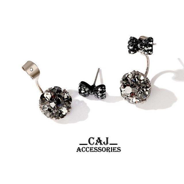 KT01 Khuyên tai nơ đá sang chảnh