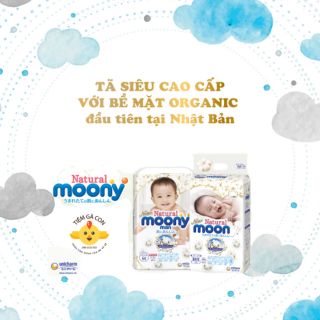 [Trợ Giá - NEW] TÃ QUẦN/DÁN MOONY NATURAL 100% ORGANIC COTTON ĐỦ SIZE NB63/S58/M46/L36/L38/XL32 - TIỆM GÀ CON