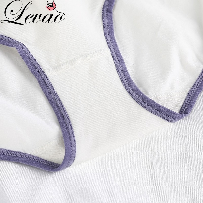 Quần lót Levao vải cotton lưng vừa in họa tiết gợi cảm cho nữ