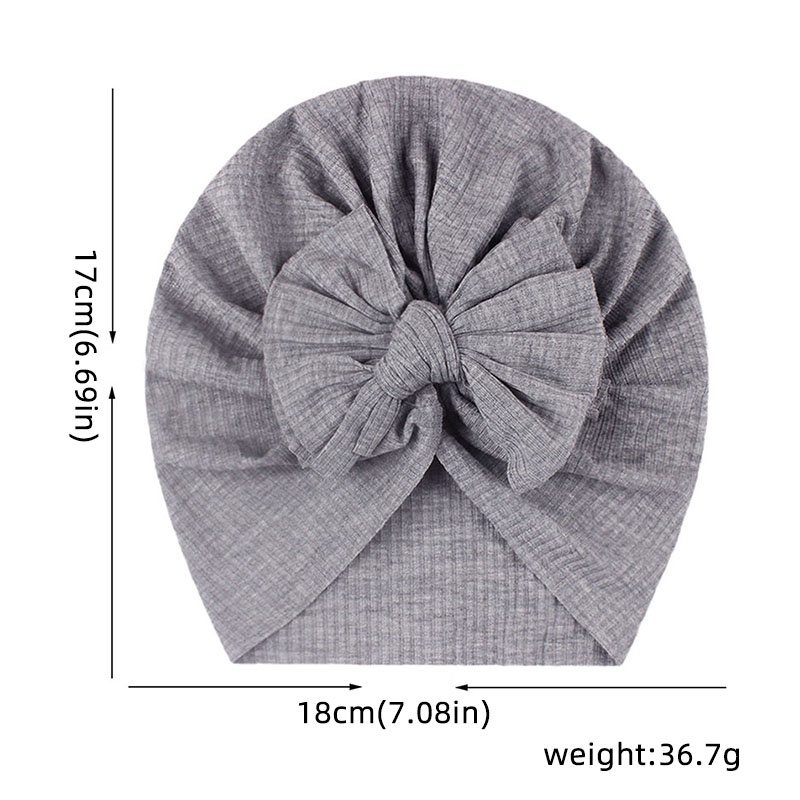 Mũ Trùm Đầu Co Giãn Mềm Mại Thắt Nơ Dành Cho Bé Gái Sơ Sinh
