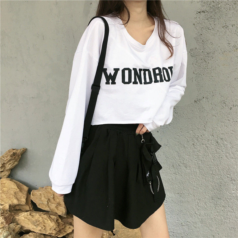  Áo Croptop Tay Dài Phong Cách Hàn Quốc Cho Nữ