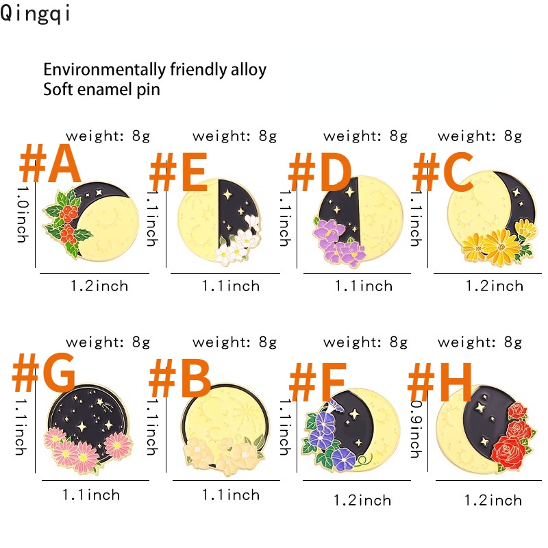 Ghim cài áo tròn MISS ZOE hình bầu trời/ mặt trăng/ hoa hồng bằng kim loại thích làm quà tặng đám cưới cho bạn bè