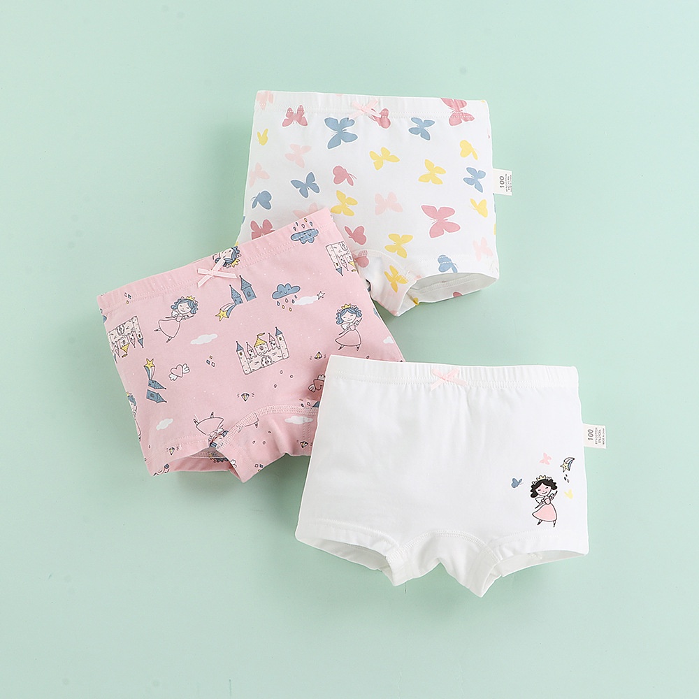 Quần Lót 95% Cotton In Hoạt Hình Chất Lượng Cao Cho Bé Gái 5%