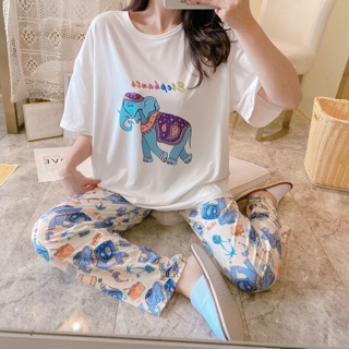 Đồ ngủ kute quần dài vải siêu mát