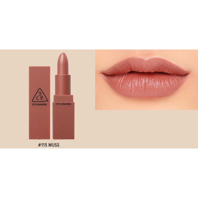 Son Lì 3CE Mood Recipe Matte Lip Color  - Màu 115 Hồng Đất - Chính Hãng 100%