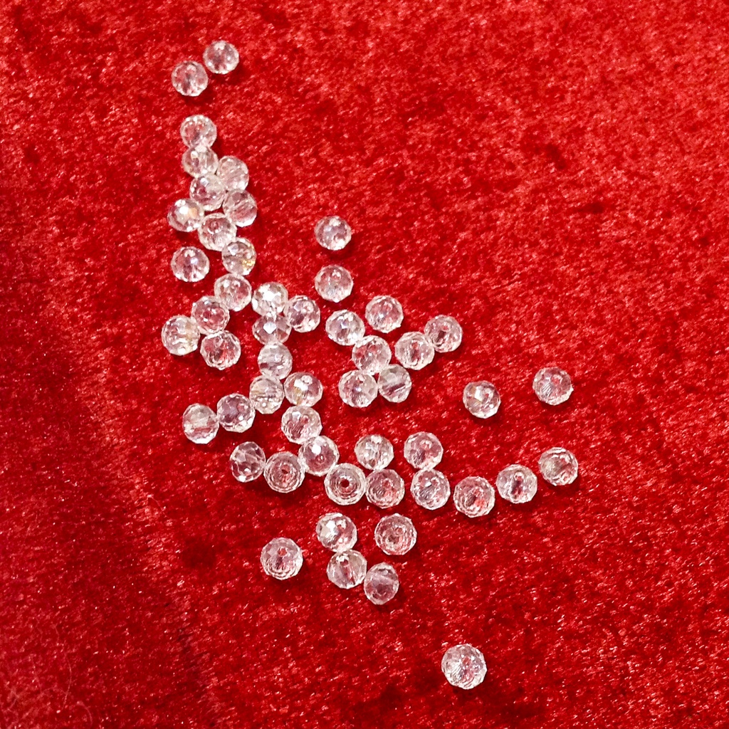 10 Hạt đá pha lê tròn bẹt nhiều màu size 6ly 6mm cườm xỏ vòng lắc tay lấp lánh