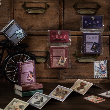 Sticker Vintage Kiểu Cổ Điển Retro Tem Dán Sổ Trang Trí Bullet journal Vintage ST35