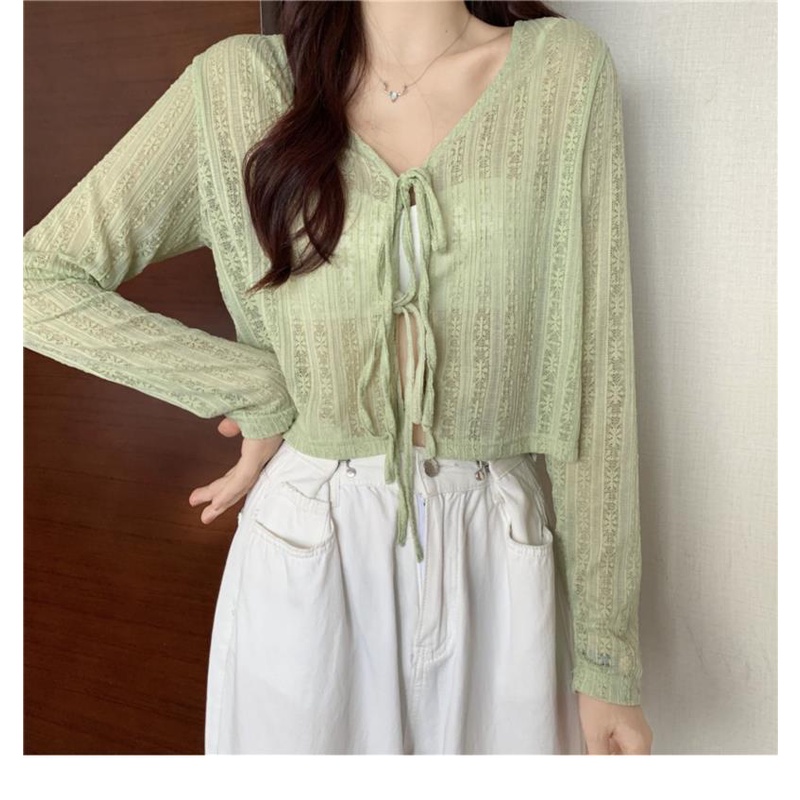 Áo Khoác cardigan Chống Nắng Tay Dài Chất Lụa Mỏng Thời Trang Mùa Hè Cho Nữ