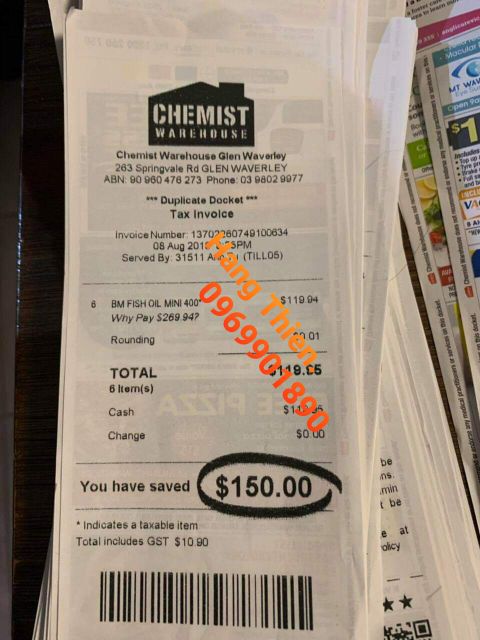 (Đủ bill) Blackmores Fish Oil Odourless 1000mg mini caps (Loại ĐÃ ĐƯỢC KHỬ MÙI) _ 400v | BigBuy360 - bigbuy360.vn