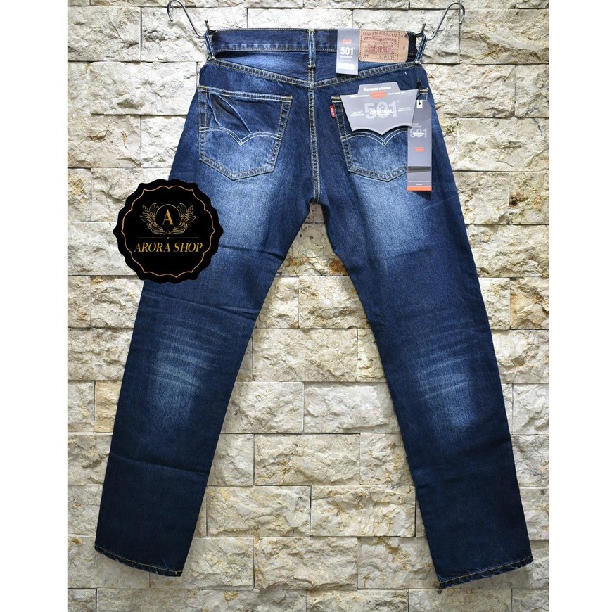 Quần Jeans Nam Dài Màu Xanh Đậm Levis 501 28