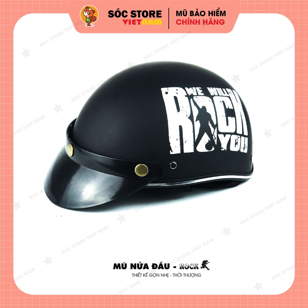 MŨ bảo hiểm nửa đầu kèm LƯỠI TRAI chính hãng Sóc Store Viet Nam nhiều màu sắc