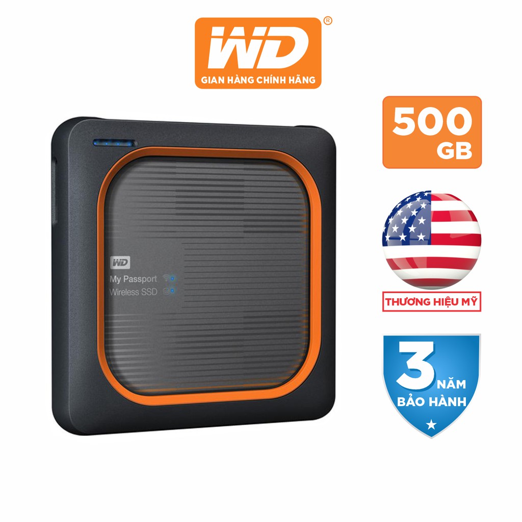 Ổ cứng SSD Di Động WD My Passport Wireless 500GB - WDBAMJ5000AGY-PESN - Hàng Phân Phối Chính Hãng