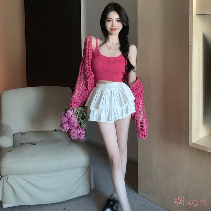 Bộ Áo Khoác Cardigan Dài Tay Chống Nắng + Áo Lưới Sát Nách Thời Trang Cho Nữ