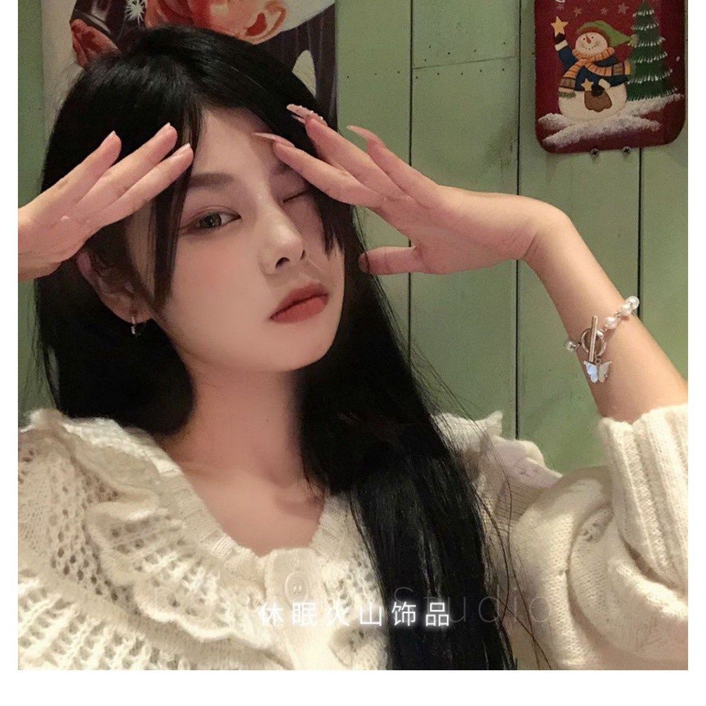 Ốp Vòng Tay Đính Ngọc Trai Phong Cách Retro Hàn Quốc nữ