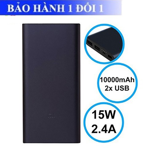 FREESHIP TOÀN QUỐC TỪ 50K _ Pin sạc dự phòng Xiaomi 2S 10000mAh (Gen 2 New - 2018) - Hàng chính hãng DGW