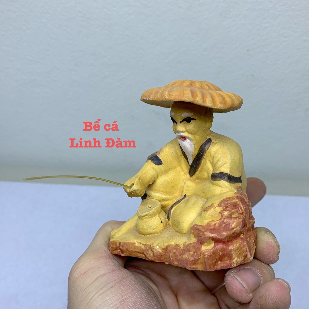 Tượng Lão Ngư Ông câu cá trang trí bể cá, hòn non bộ , sân vườn, tiểu cảnh