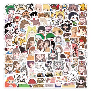 Set 100 Sticker Dán Hoạt Hình Dễ Thương