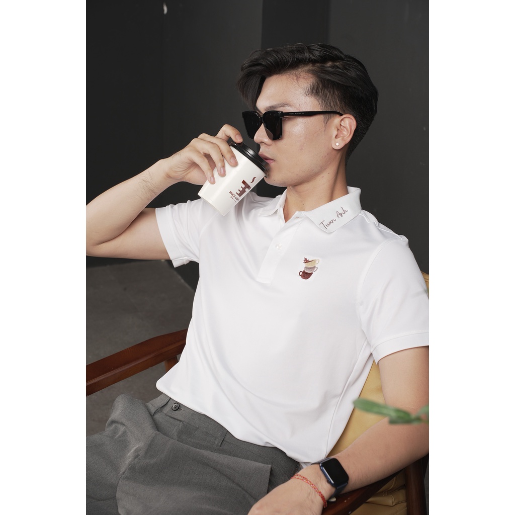 Áo POLO nam NÂU ĐÁ THÊU TÊN theo yêu cầu basic đẹp vải cá sấu COTTON cao cấp giữ form bền bỉ, chống nhăn, lịch sự - LILA